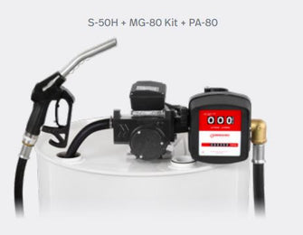 S-IRON-50 HORIZONTAL PUMP -12 or 24V DC KIT + PA-60 NOZZLE  + MG80 METER