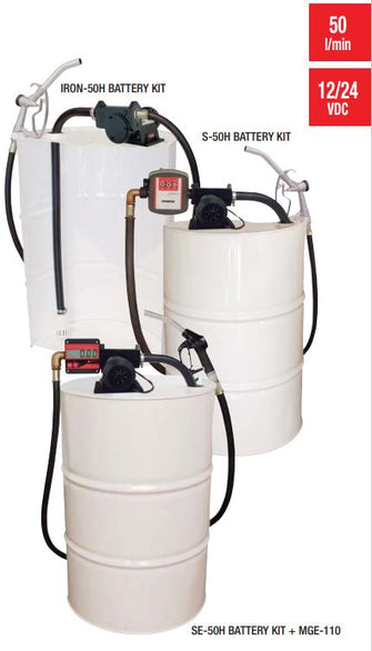 S-IRON-50 HORIZONTAL PUMP -12 or 24V DC KIT + PA-60 NOZZLE  + MG80 METER